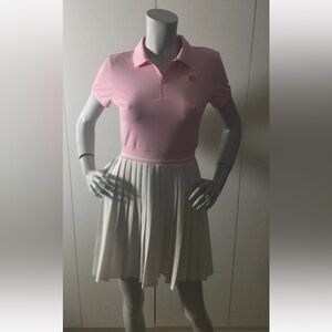 Sergio Tacchini White /Pink Pleated Tennis Dress Size S